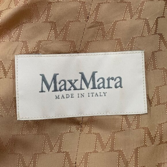 Maxmara 101801 Iconic Brown Wool Double-Breasted Belt Coat With Dust Bag 38 S - Picture 6 of 12